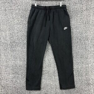 Nike Sweatpants Mens Large Black Fleece Joggers Swoosh Logo Pockets Athletic